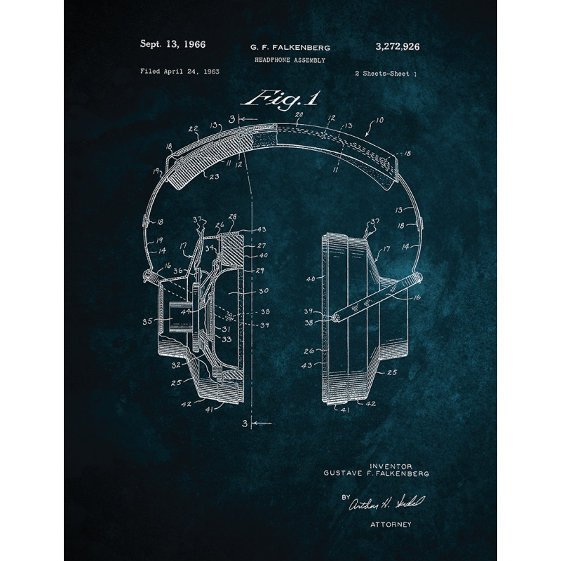 Tableau Blueprint Headphones - BeMyWall