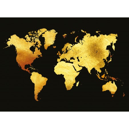 Tableau Carte du monde Or - BeMyWall